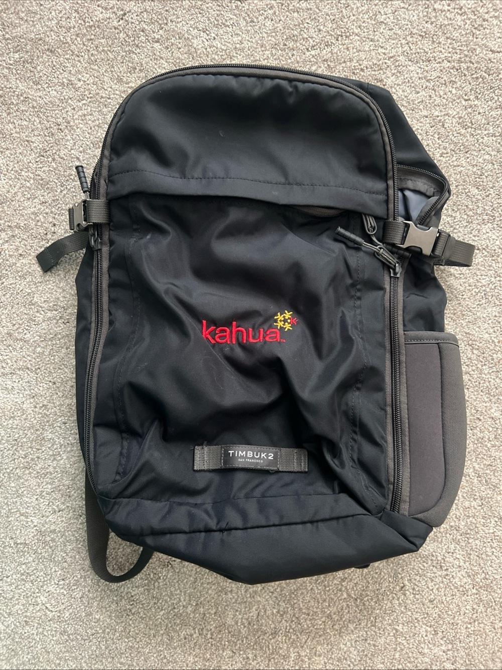 Black Timbuk2 Nylon Commuter Padded Backpack Kahua logo